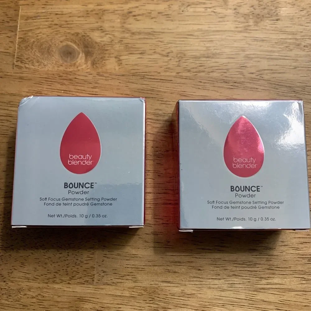 2 Pack beauty blender BOUNCE Soft Focus Gemstone Setting POWDER Nutmeg